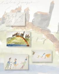 Desenhos infantis do príncipe herdeiro Rudolf da Áustria